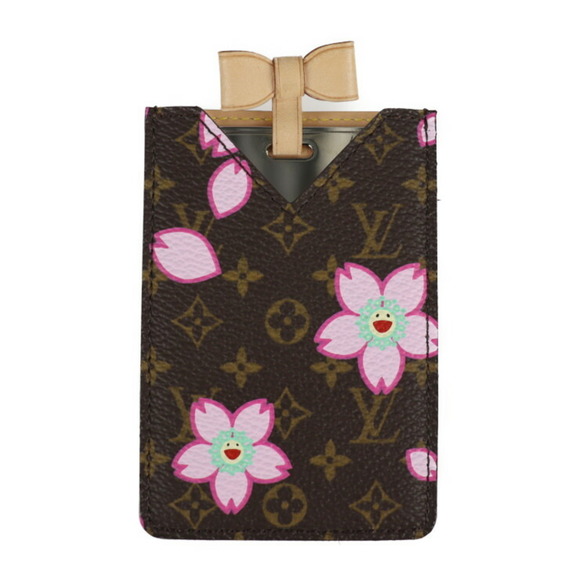 LOUIS VUITTON Monogram Cherry Blossom Etui Miroir Hand mirror compact M92018 Brown